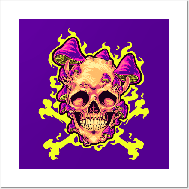 Smoking Skull Cool Wall Art by machmigo